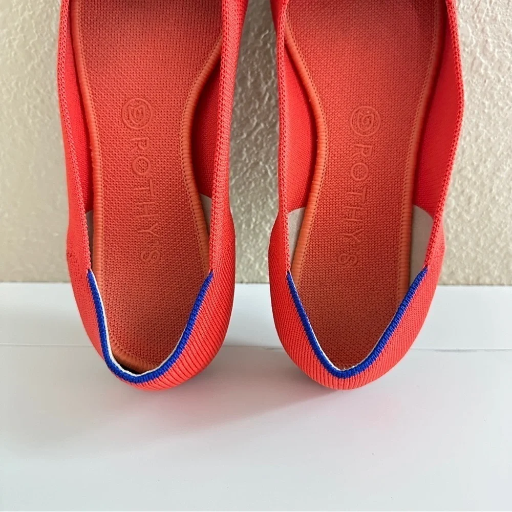 NWOT Rothy’s Women's The Point Flame Red Color Pointed-Toe Flats sz W10.5 - Picture 5 of 15